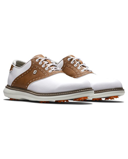 Sapatilhas de golfe de homem FJ Traditions Footjoy Branco / Laranja-2