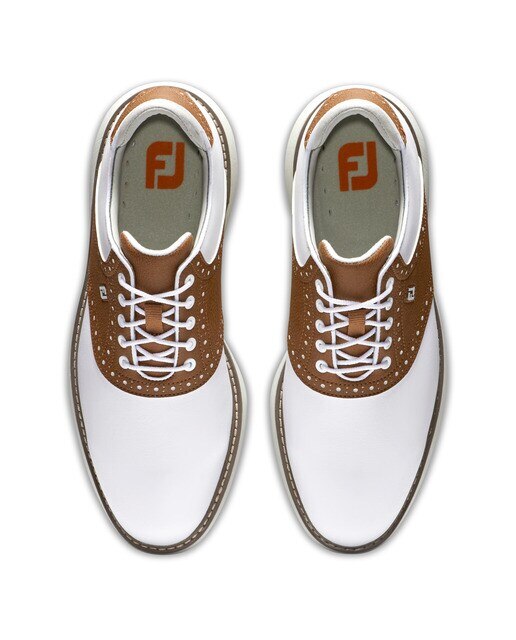 Sapatilhas de golfe de homem FJ Traditions Footjoy Branco / Laranja-3