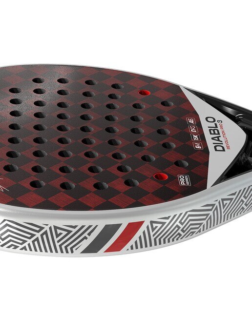 Raquete de Padel Diablo Revolution 3 Sanyo Pro Branco / Vermelho-5