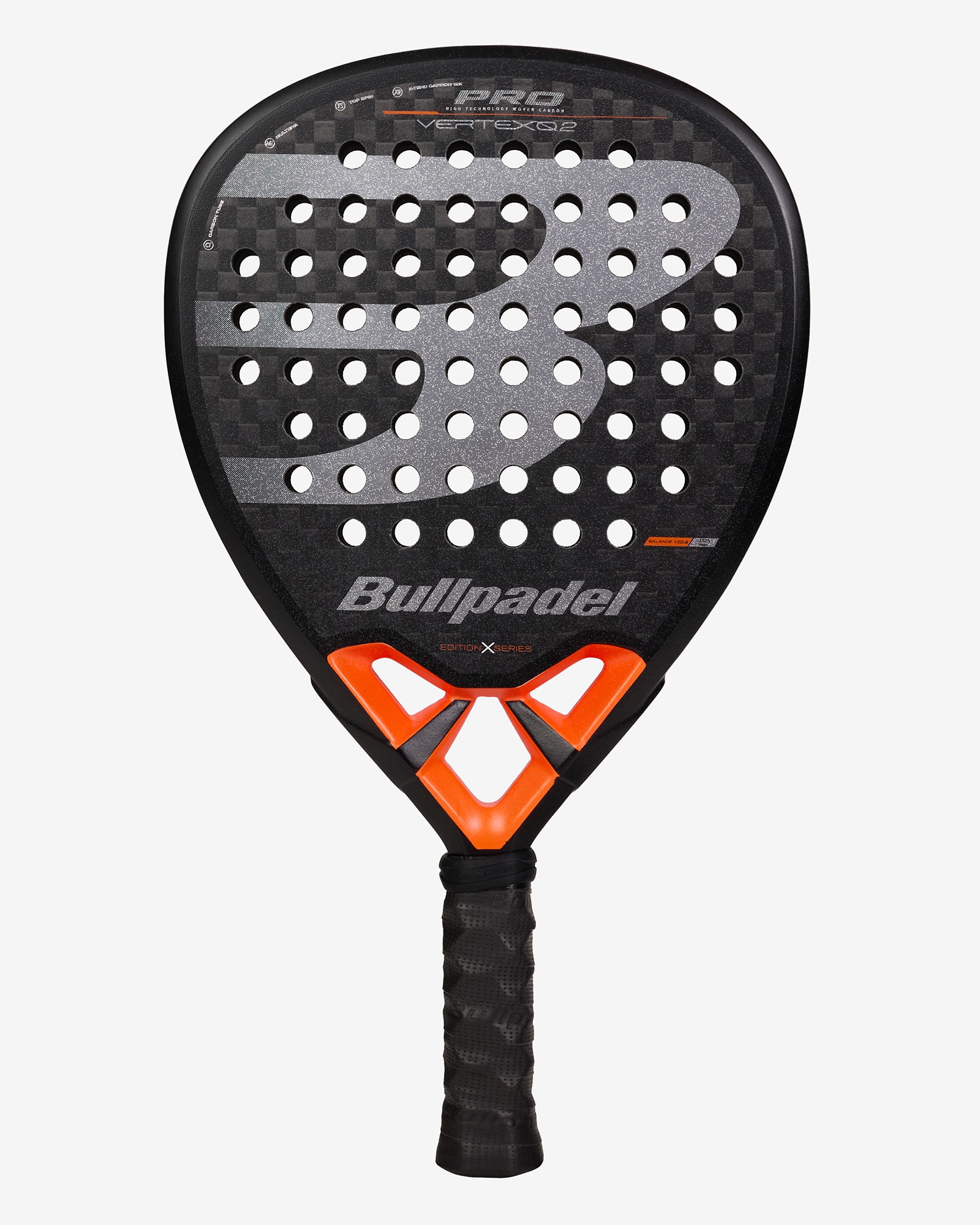 Imagen 1 de Pala Unisex  Vertex 02 Xs Bullpadel Negro / Naranja