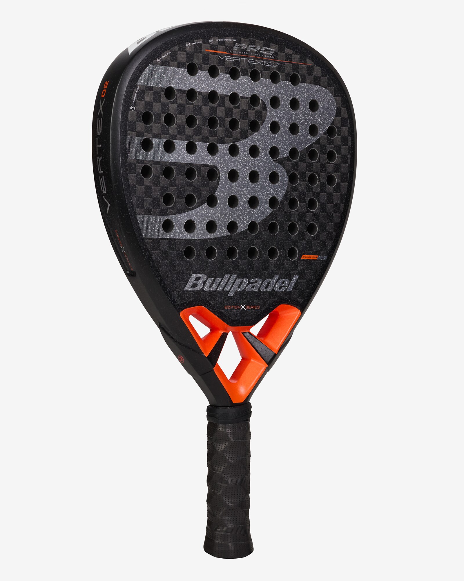 Imagen 2 de Pala Unisex Vertex 02 Xs Bullpadel - Negro / Naranja Negro / Naranja