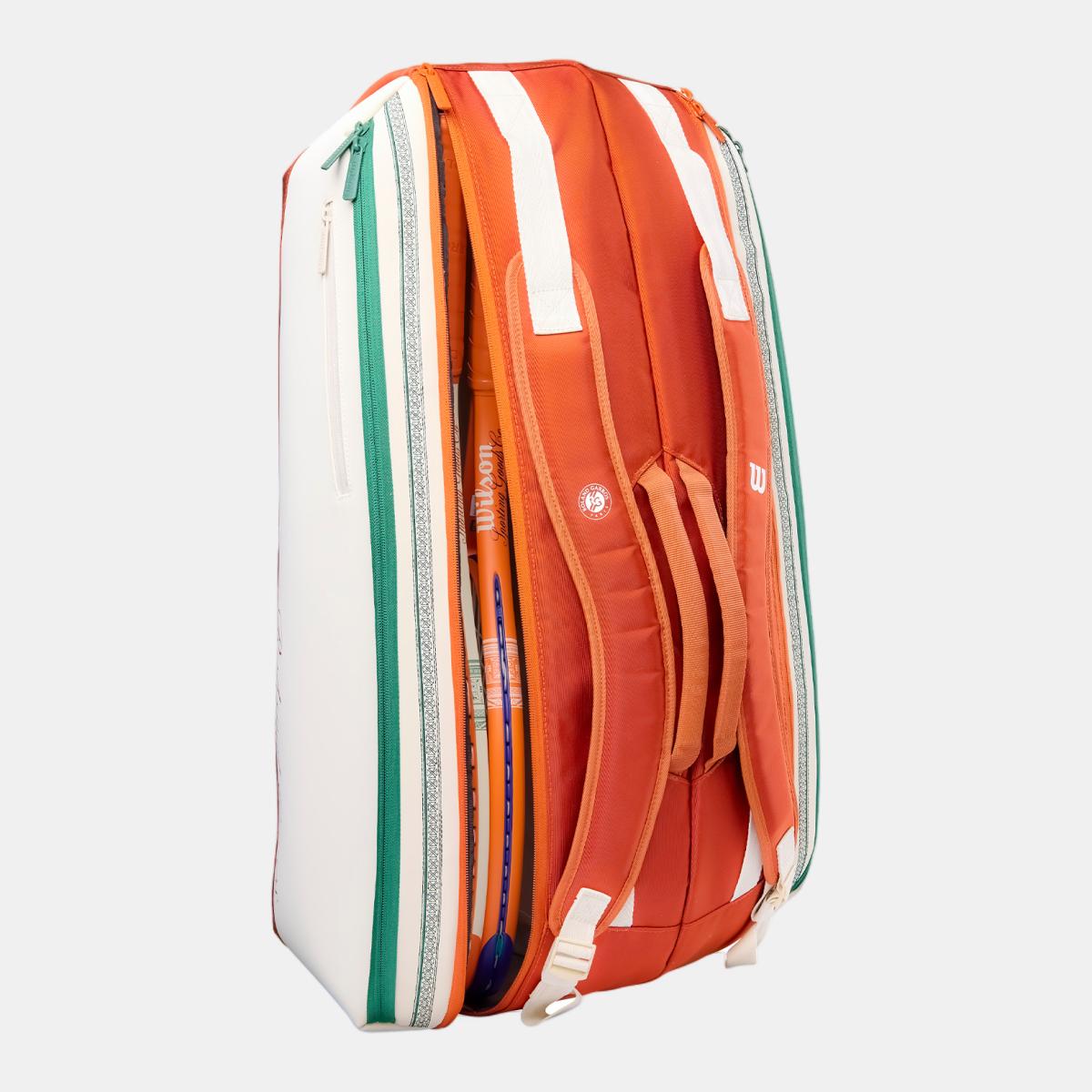 Bolsa de Ténis Roland Garros 9 Raquetes Wilson Bege / Verde-3