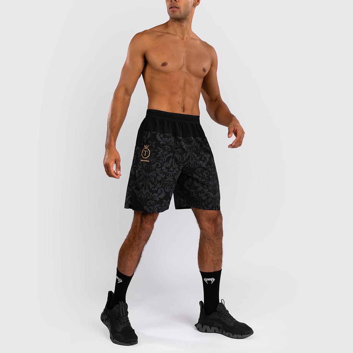 Calças de Treino de Homem Unmatched Ilia Topuria Preto / Dourado-4