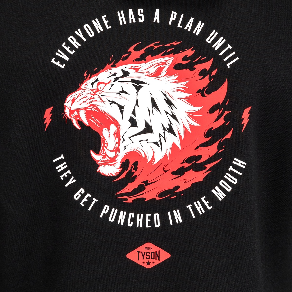Sweatshirt com Capuz de Homem Mike Tyson Tiger Preto / Vermelho-9