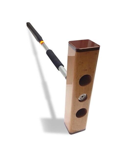 Martelo de Croquet Clássico The Brass Spot Federação Espanhola de Croquet com Cabeça de 28 cm de Faia, Topo de Resina Fenólica e Cabo de Alumínio Castanho-claro-3