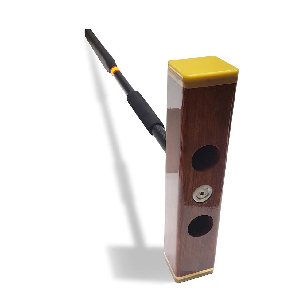 Martelo de Croquet Avançado The Brass Spot Federação Espanhola de Croquet com Cabeça 30 cm Bubinga e Cabo em Fibra de Carbono com Topo em Fibra de Vidro/Latão Vermelho-2