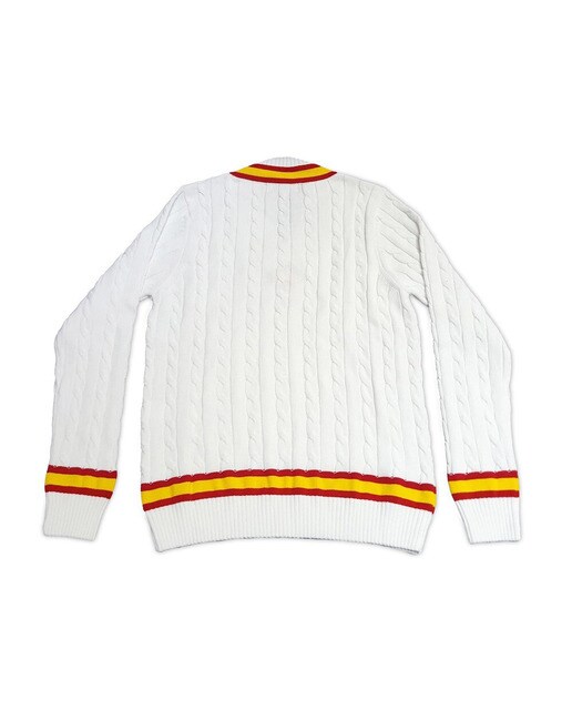 Camisola de Malha de Croquet de Homem Branco-2
