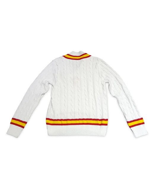 Camisola de Malha de Croquet de Mulher Branco-2
