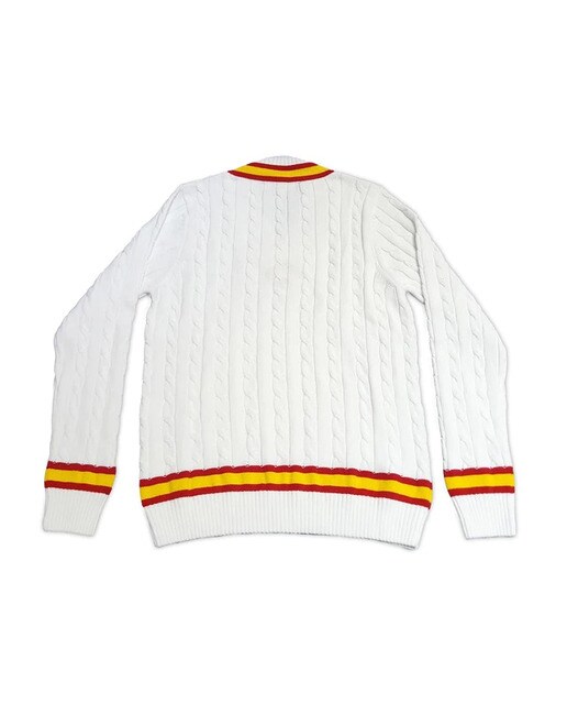 Camisola de Malha de Croquet com Logótipo Federação Espanhola de Croquet Branco-2