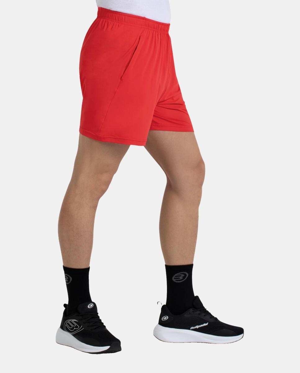 Calções de Poliéster de Homem Merto Bullpadel Vermelho-3