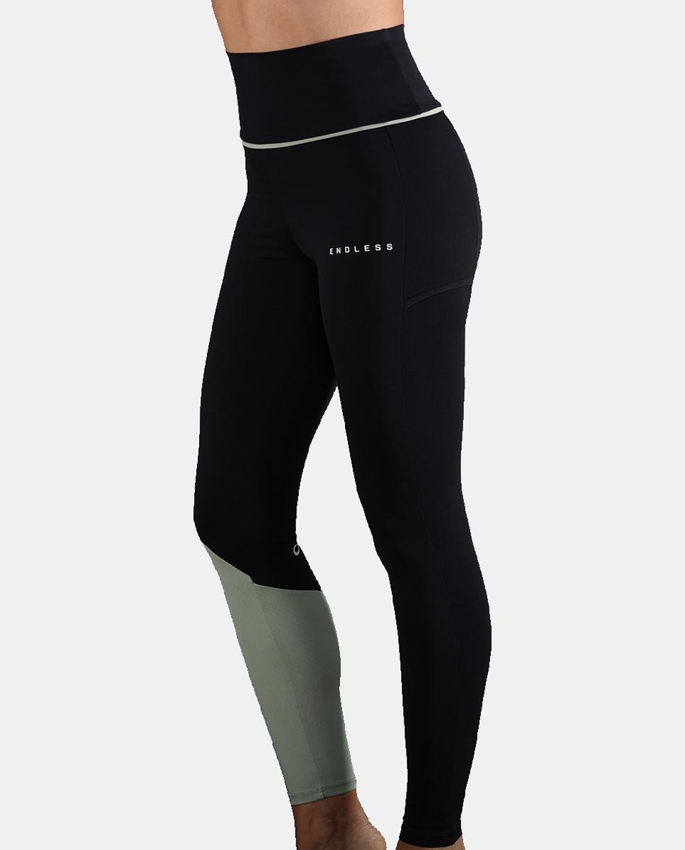 Imagen 0 de Mallas De Mujer Vanity Pocket Endless Negro / Verde