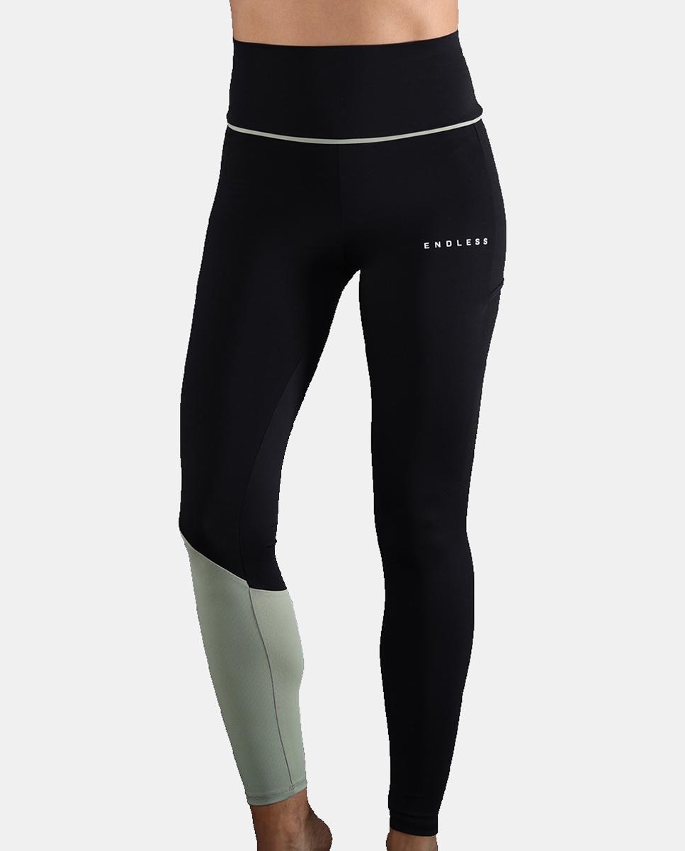 Mallas De Mujer Vanity Pocket Endless - Negro / Verde Negro / Verde-3