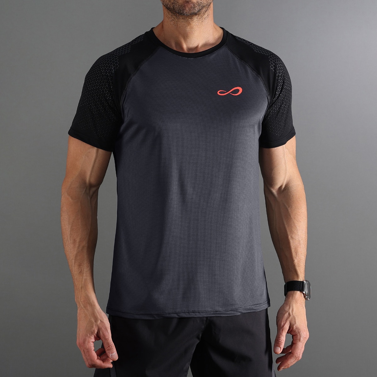 T-shirt de Homem Feisty Hexagon Cinzento / Preto-1