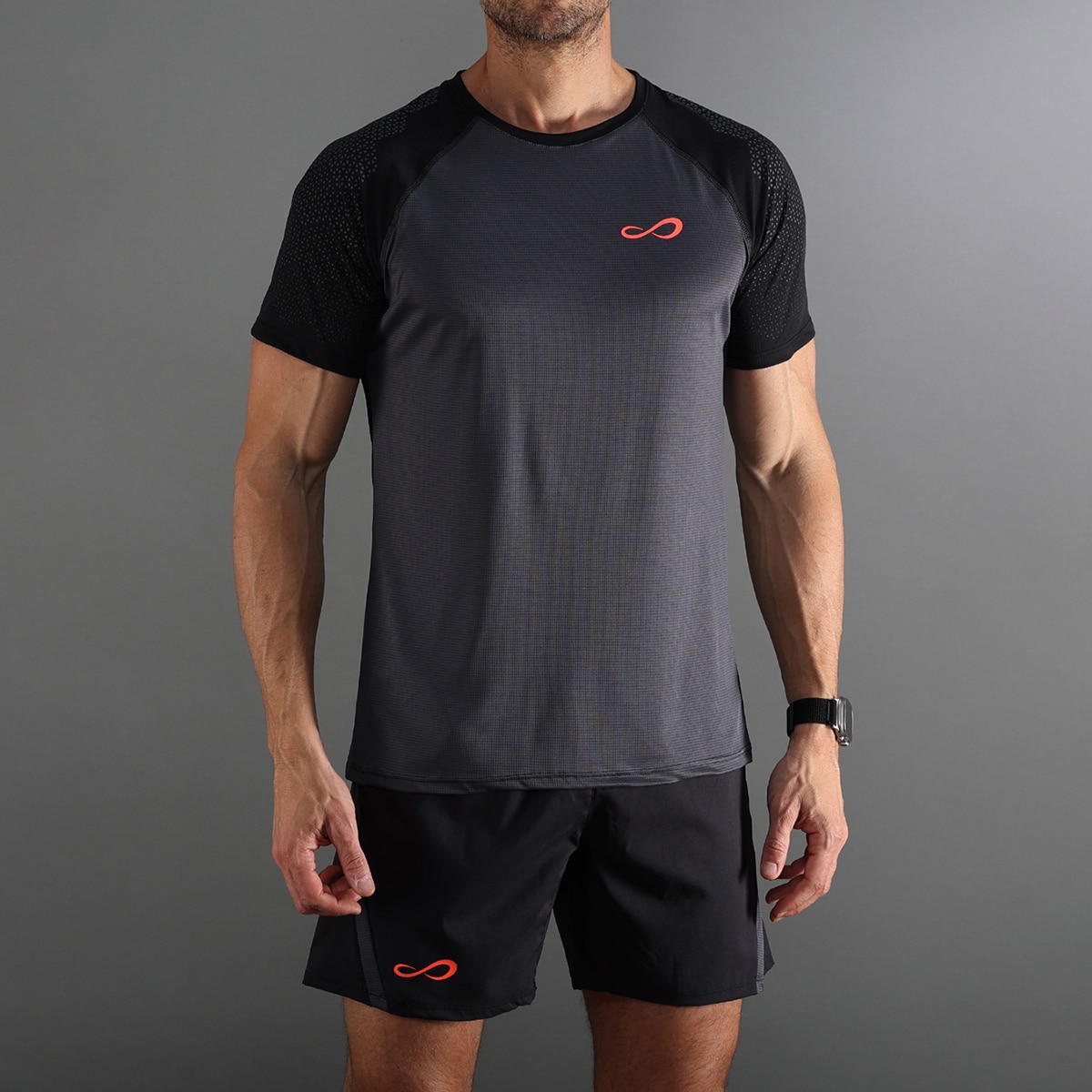 T-shirt de Homem Feisty Hexagon Cinzento / Preto-6