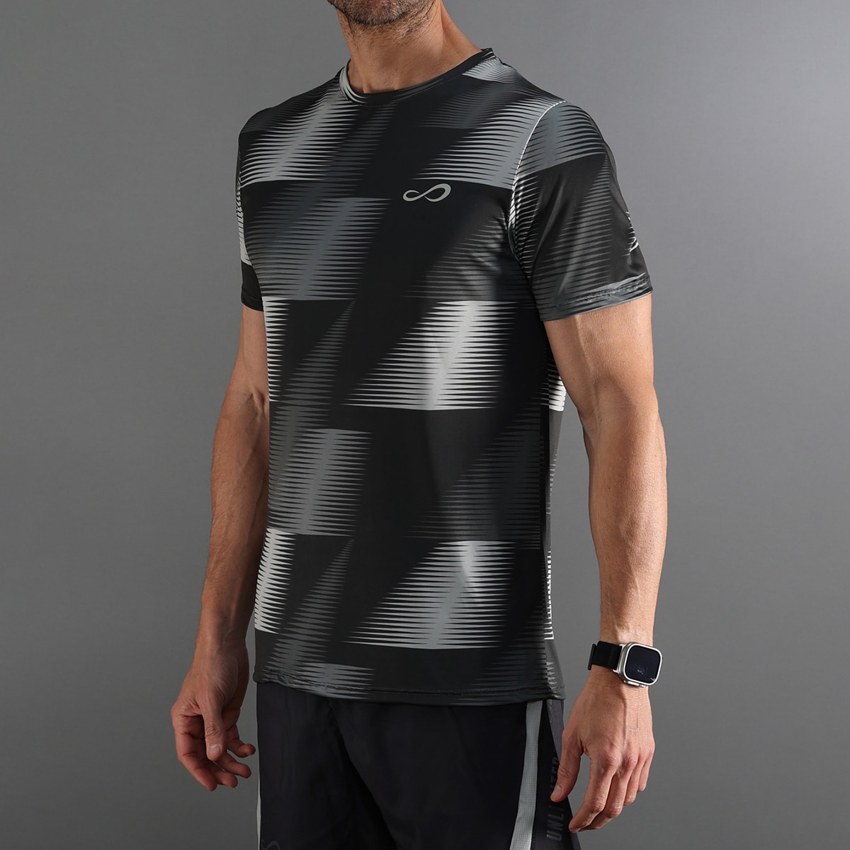 T-shirt de Homem Ace Vector Preto / Cinzento-2