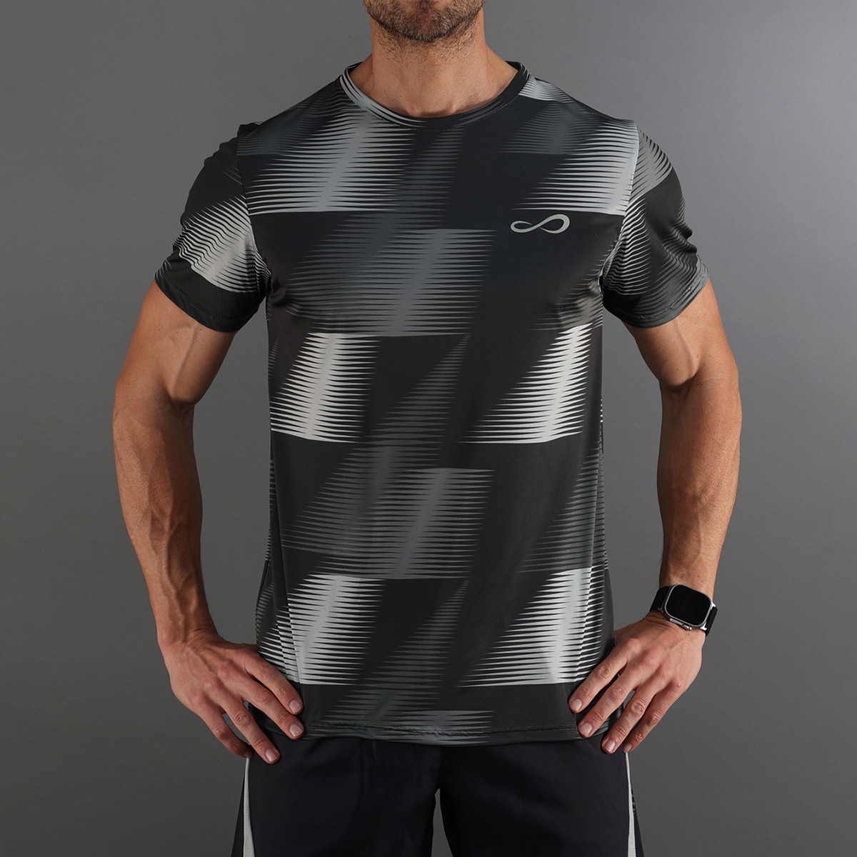 T-shirt de Homem Ace Vector Preto / Cinzento-4