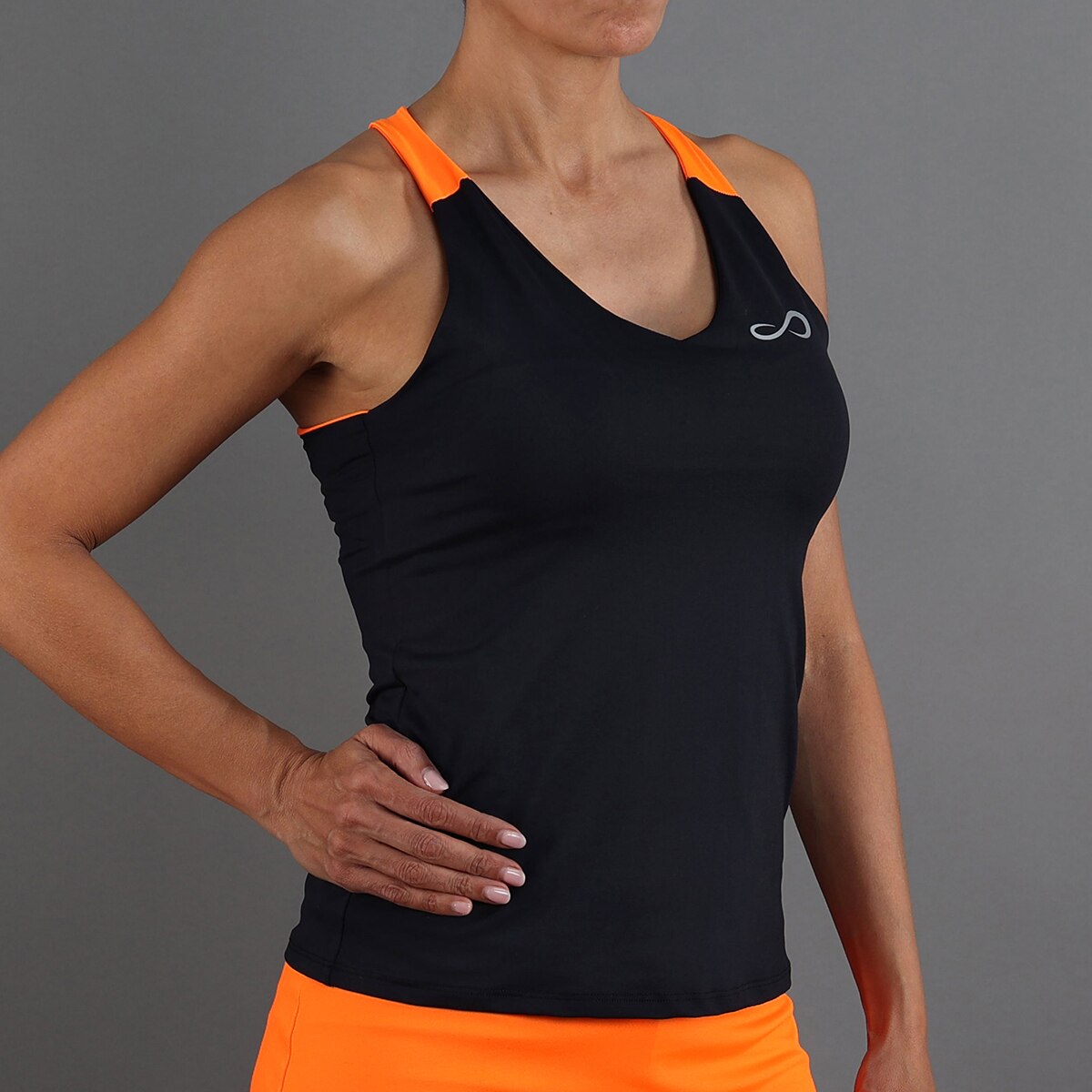 T-shirt de mulher Diamond Endless Preto / Laranja-1