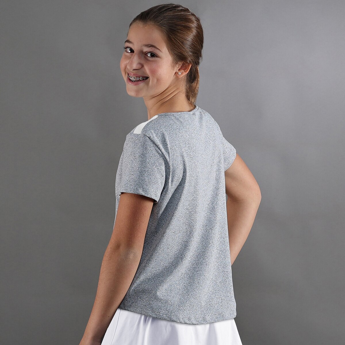 T-shirt de Menina Glory Kids Cinzento-2