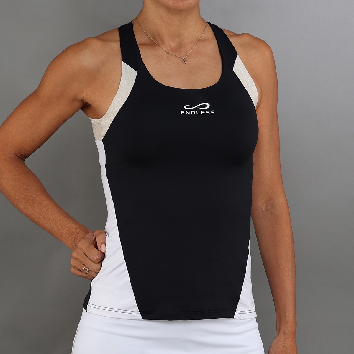 T-shirt de Mulher Grace Cinzento / Preto-2