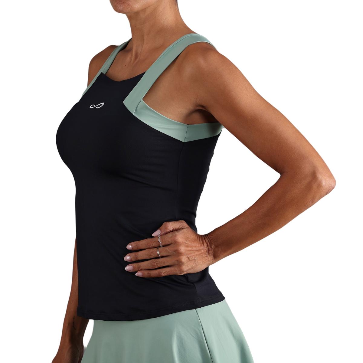 T-shirt de Mulher Breeze Preto / Verde-2