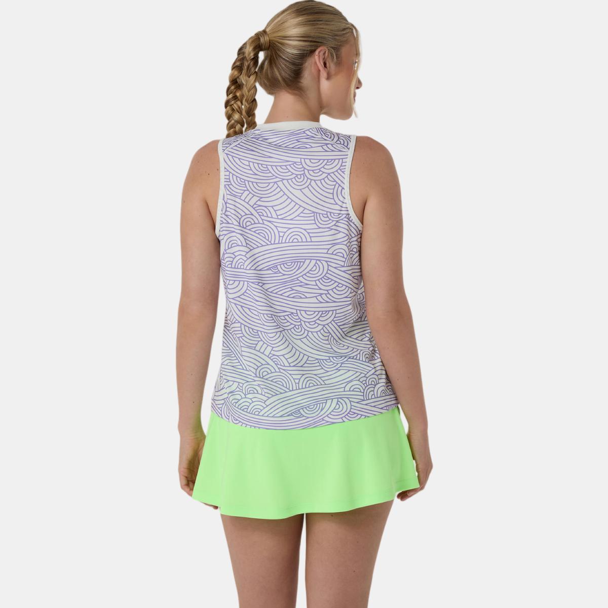 T-shirt de Padel de Mulher Padel Court All Over Print Tank Branco/Roxo-2