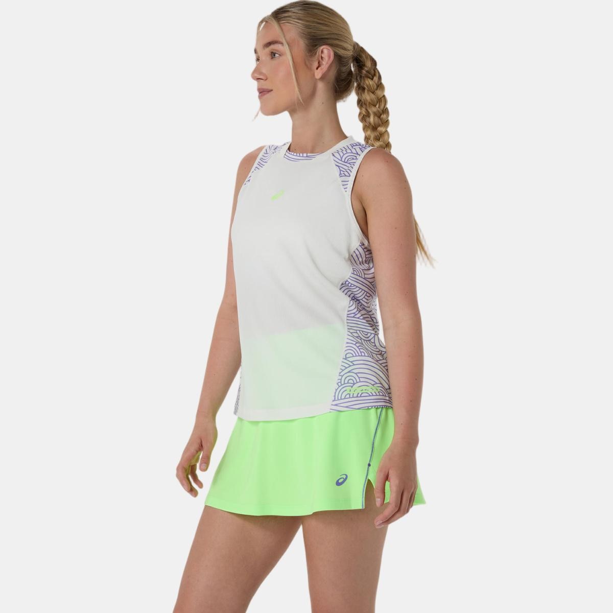 T-shirt de Padel de Mulher Padel Court All Over Print Tank Branco/Roxo-3