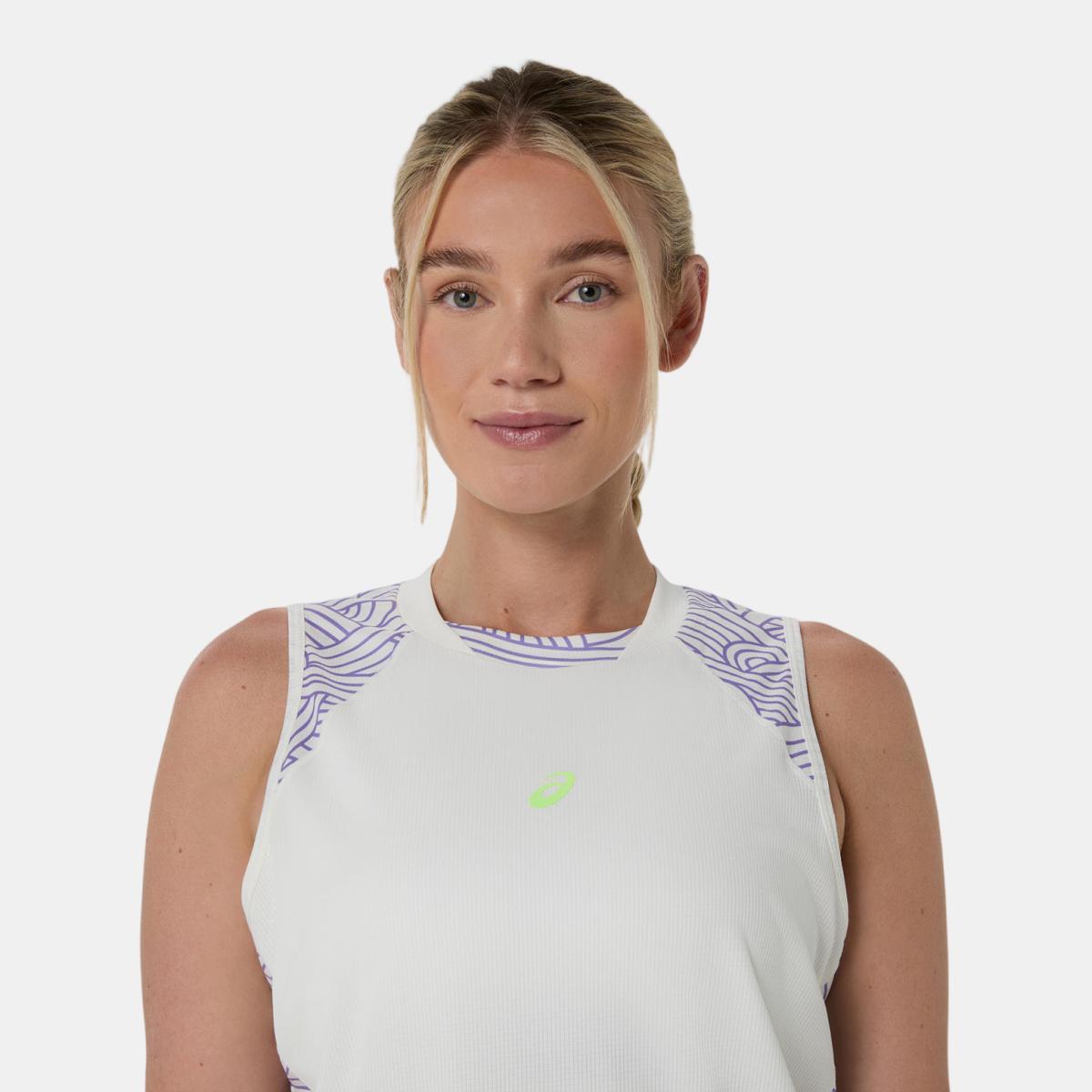 T-shirt de Padel de Mulher Padel Court All Over Print Tank Branco/Roxo-4