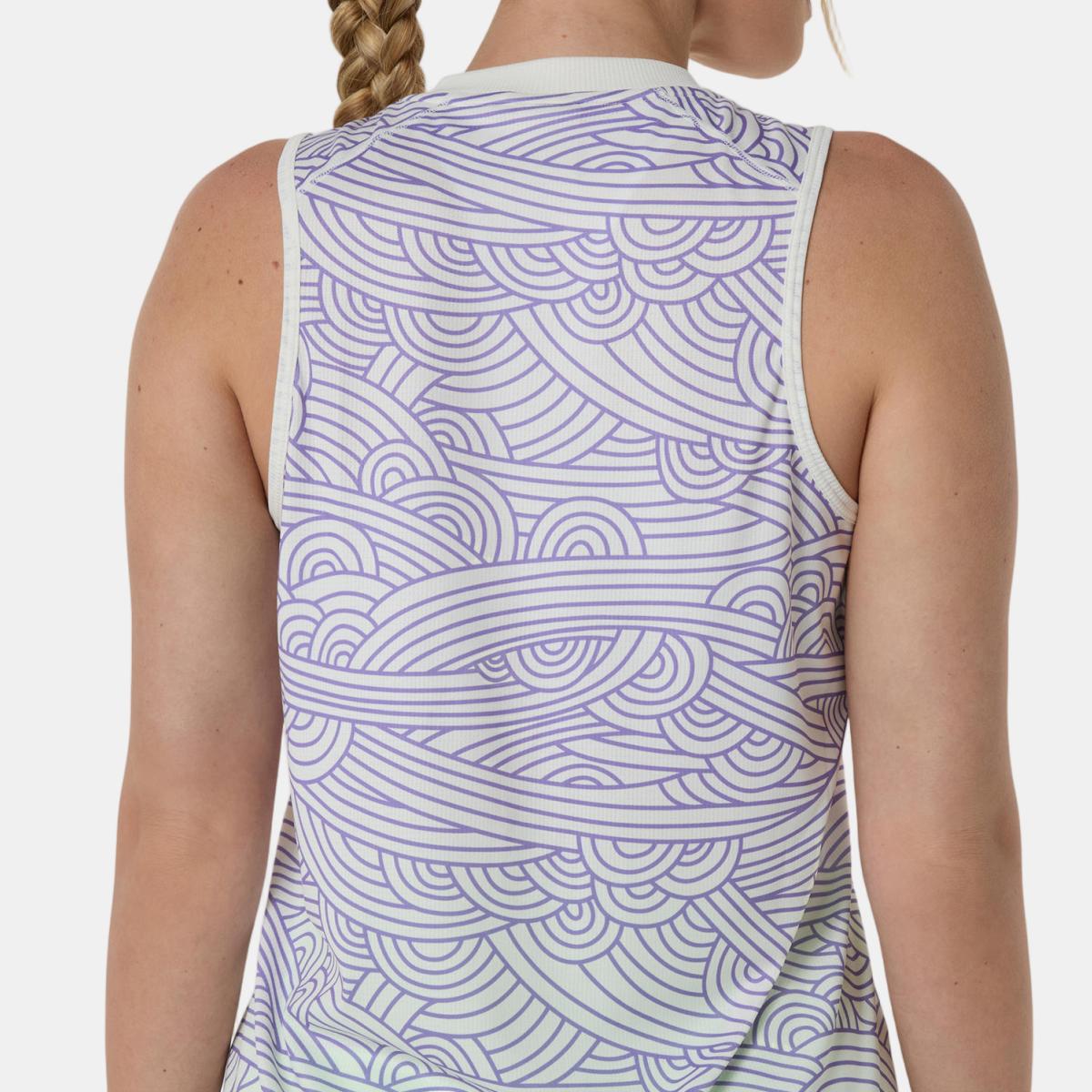 T-shirt de Padel de Mulher Padel Court All Over Print Tank Branco/Roxo-6