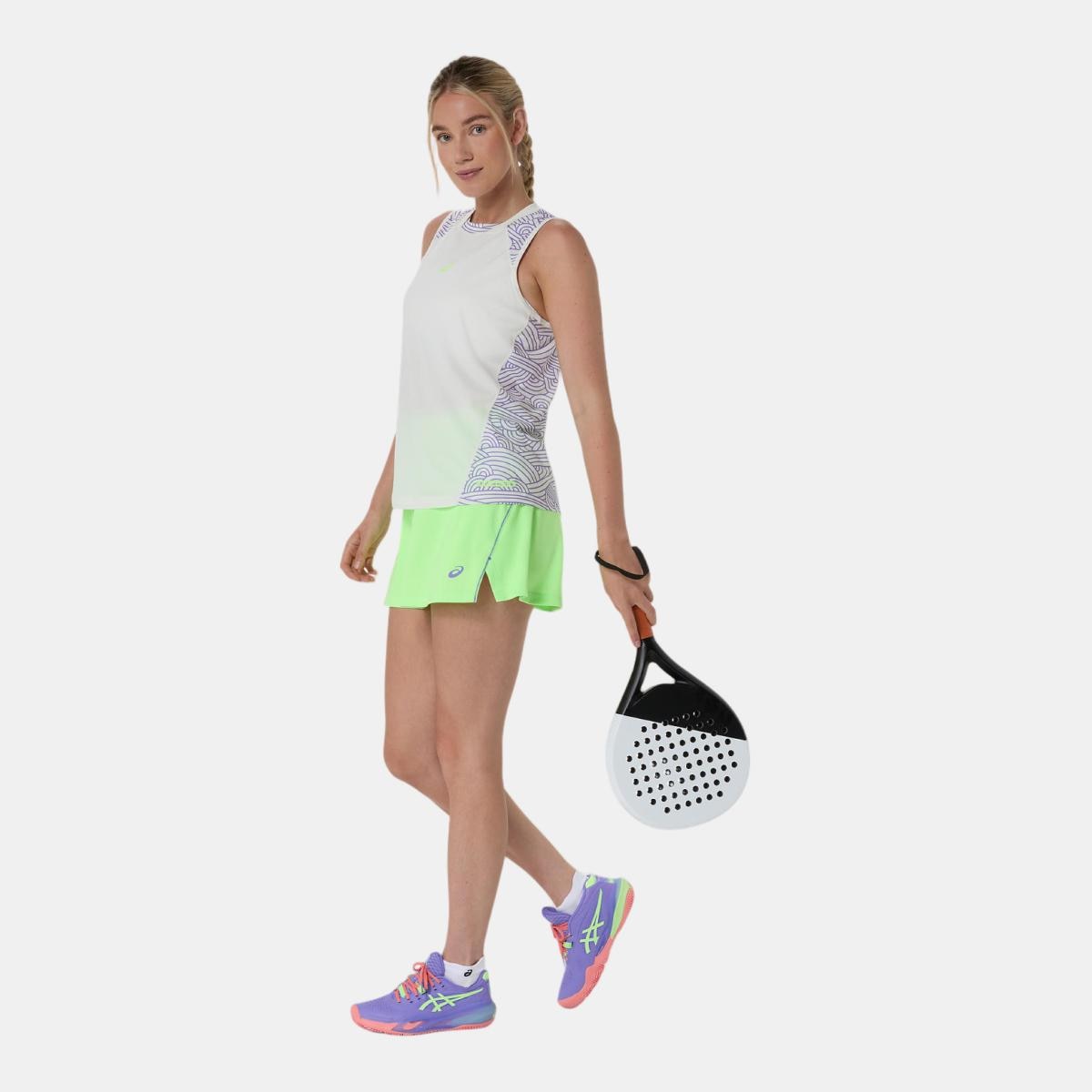 T-shirt de Padel de Mulher Padel Court All Over Print Tank Branco/Roxo-8
