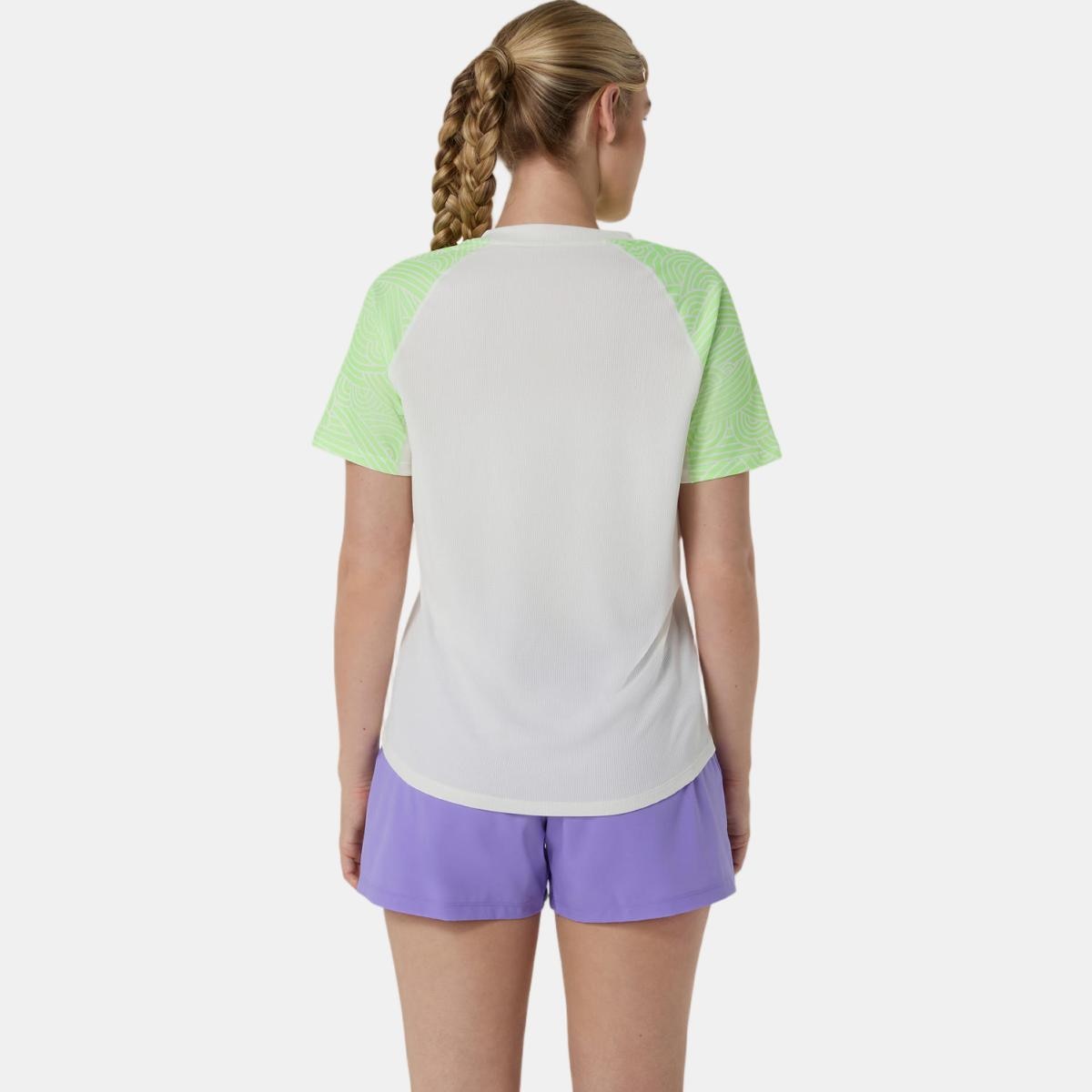 T-shirt de Padel de Mulher Padel Court All Over Print SS Top Branco / Verde-2