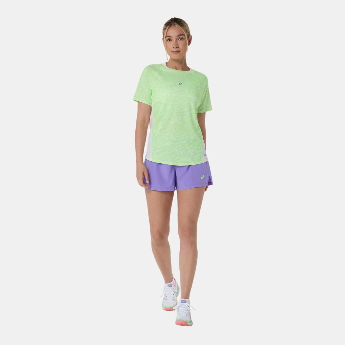 T-shirt de Padel de Mulher Padel Court All Over Print SS Top Branco / Verde-7
