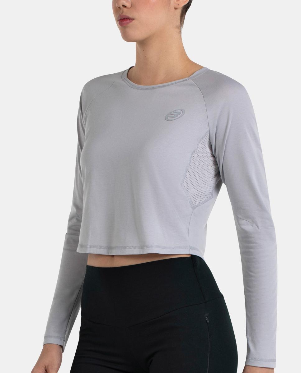 T-Shirt de Manga Comprida de Mulher Almo Bullpadel Cinzento-2