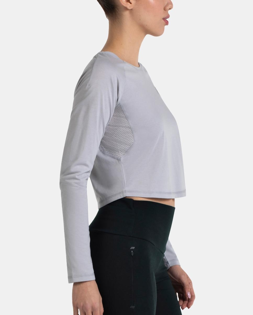 T-Shirt de Manga Comprida de Mulher Almo Bullpadel Cinzento-3