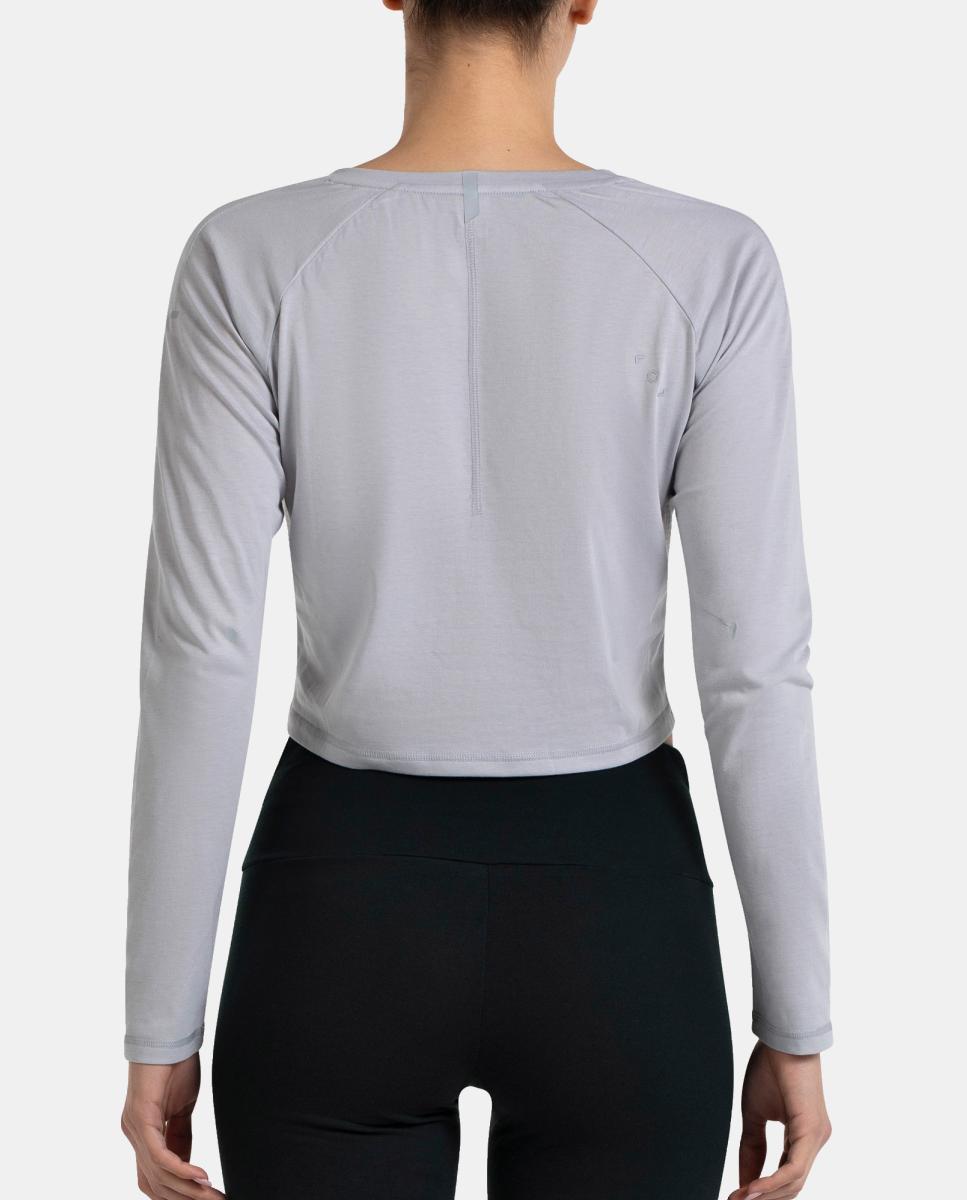T-Shirt de Manga Comprida de Mulher Almo Bullpadel Cinzento-4