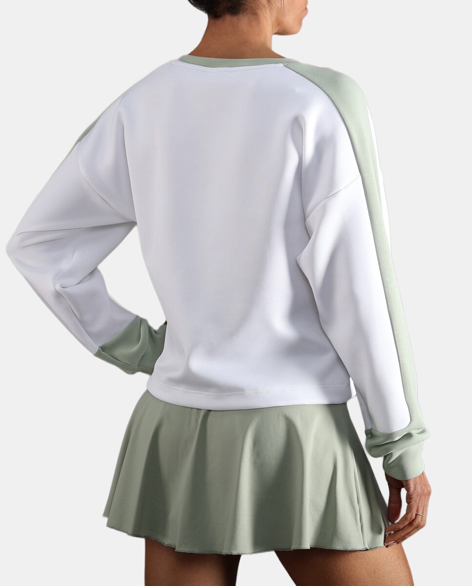 Sweatshirt de Mulher Halo Branco / Verde-2