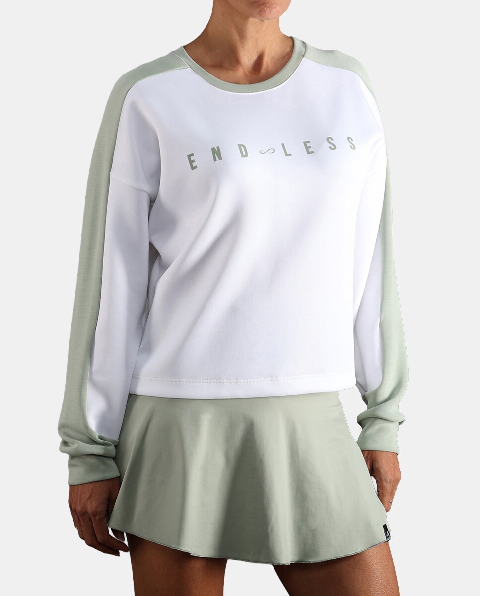 Sweatshirt de Mulher Halo Branco / Verde-3
