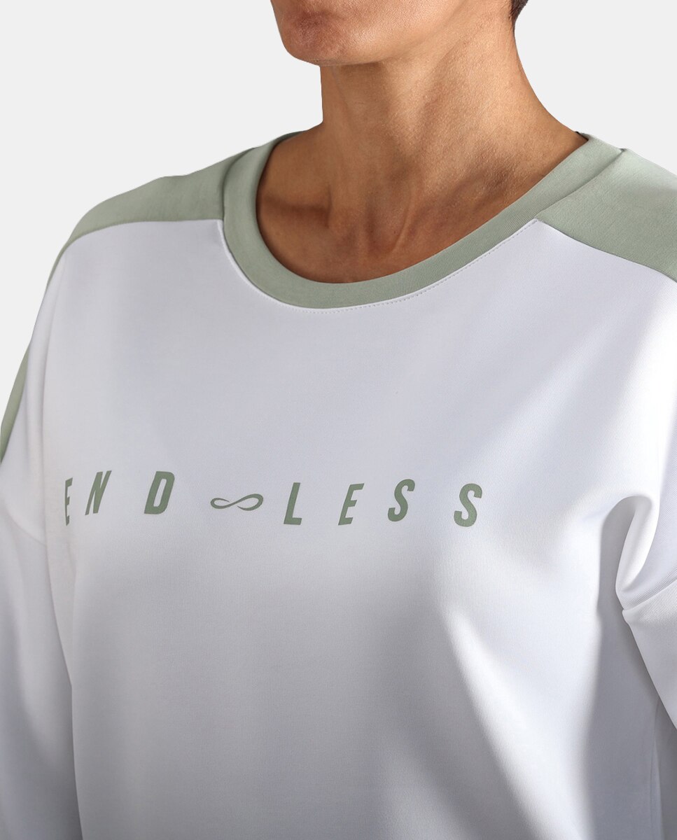 Sweatshirt de Mulher Halo Branco / Verde-4