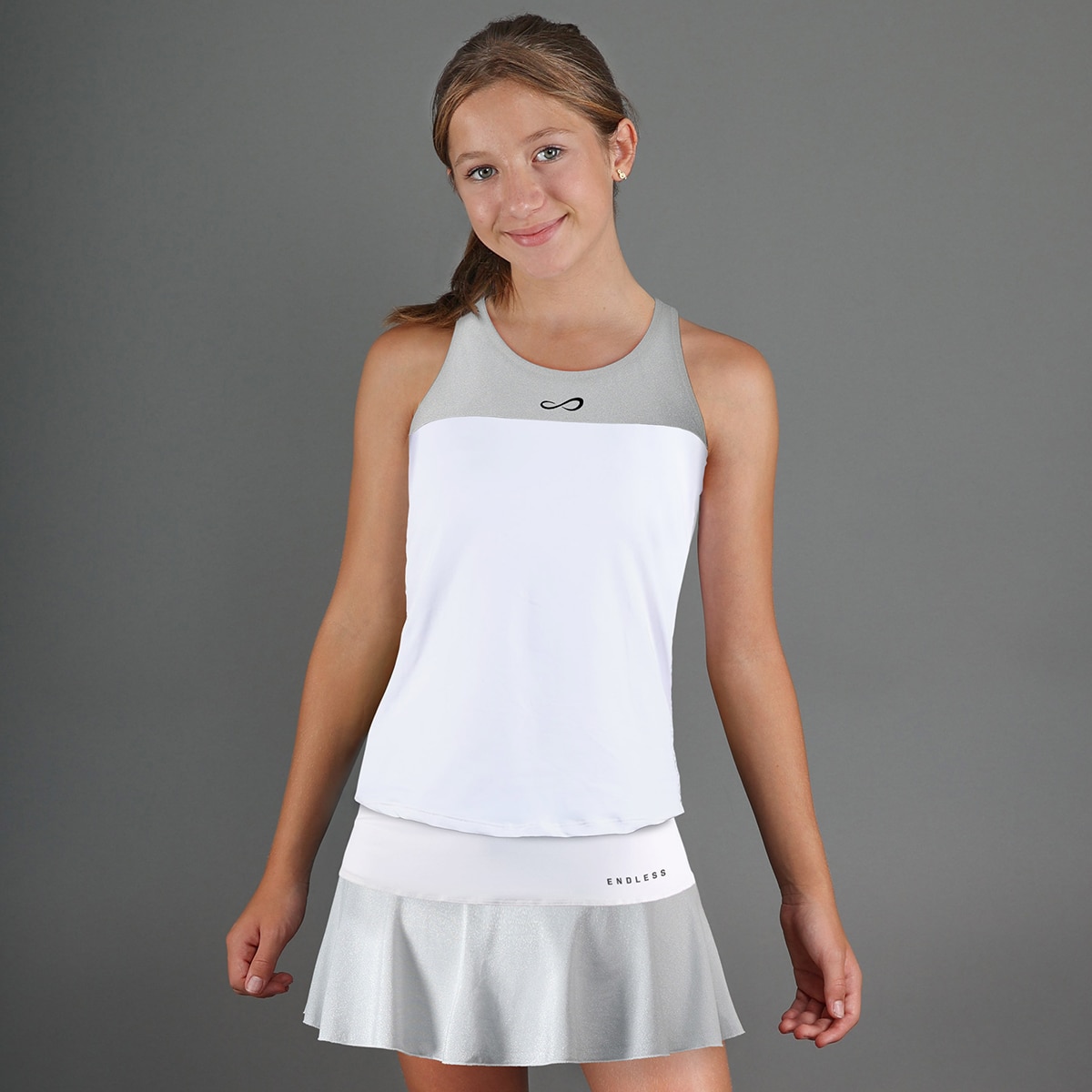 T-shirt de Menina Lace Kids Branco / Cinzento-3
