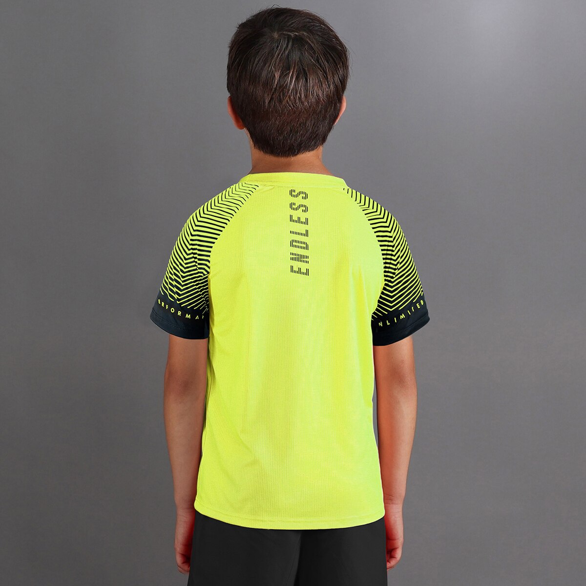 T-shirt de Menino Feisty Lines Kids Amarelo-2
