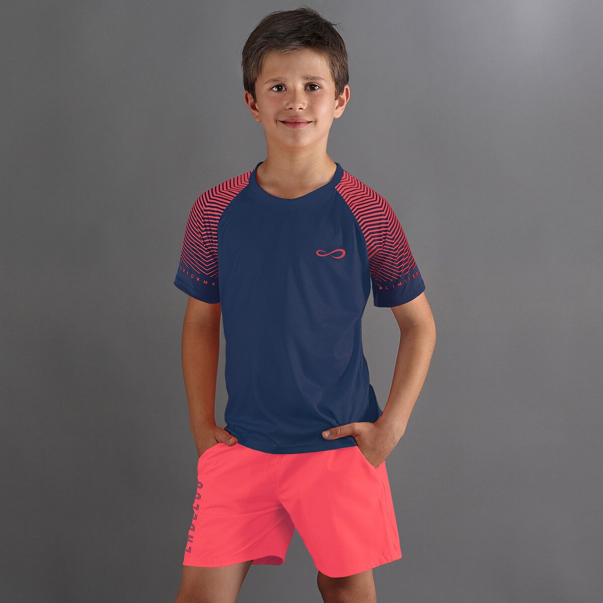 T-shirt Feisty Lines Kids de Menino Azul-3