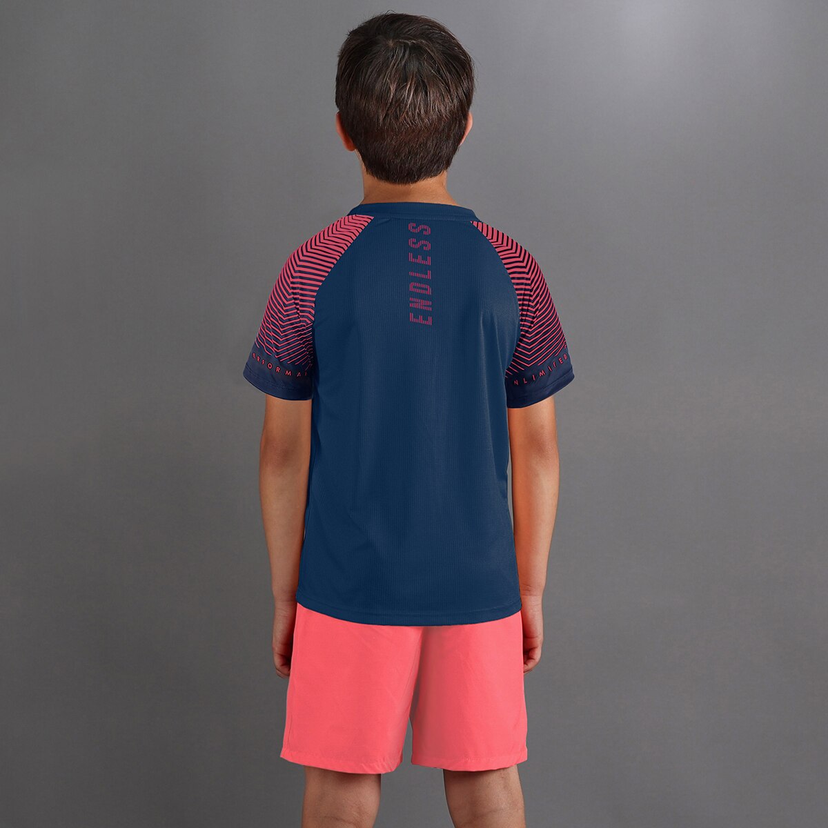 T-shirt Feisty Lines Kids de Menino Azul-4
