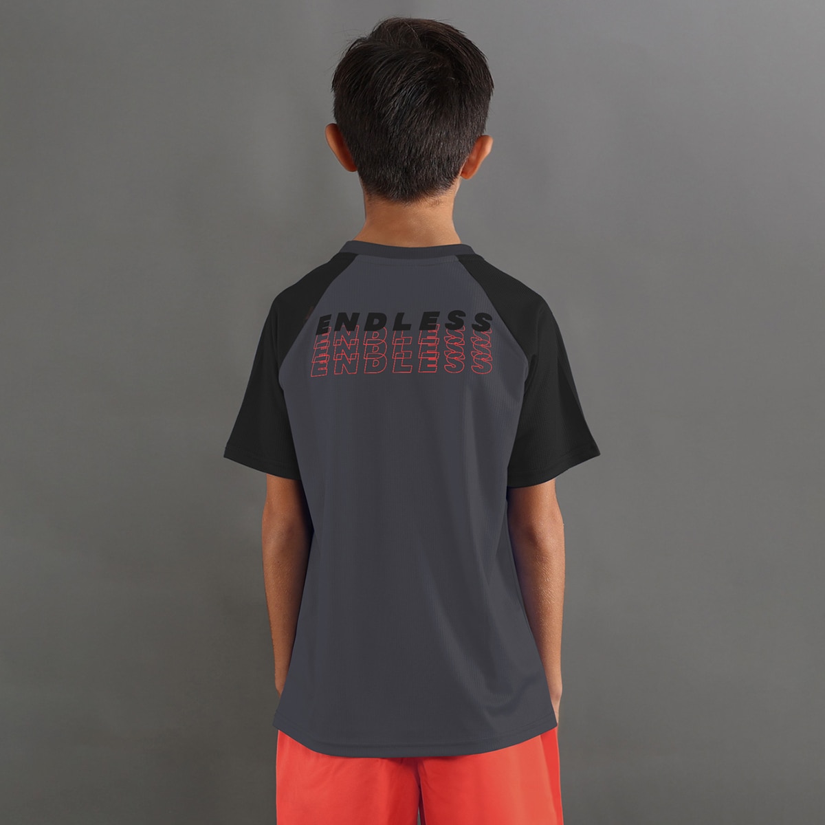 T-shirt de Menino Rush Kids Cinzento-escuro-2
