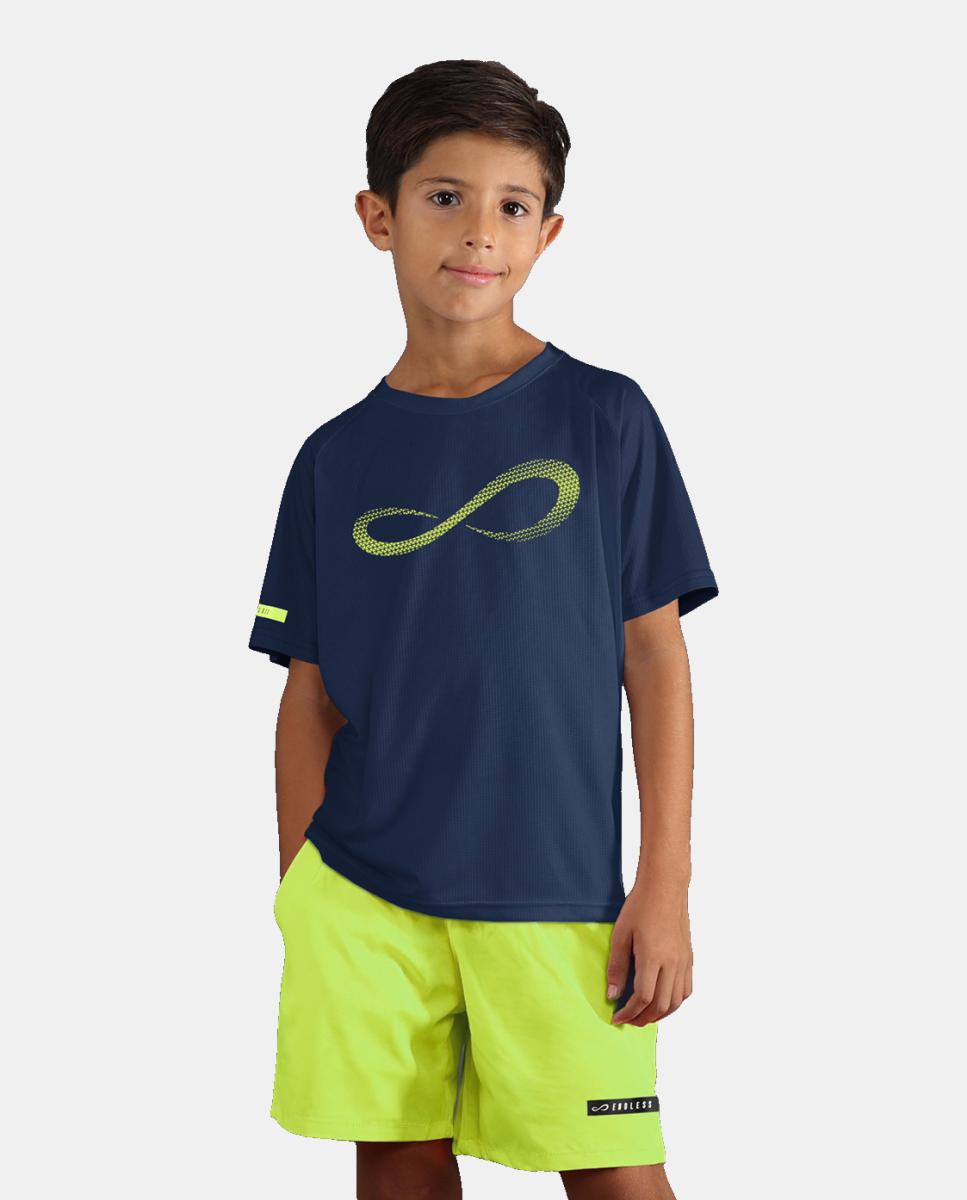 T-shirt de Menino Unlimited Diamond Kids Azul denim-3