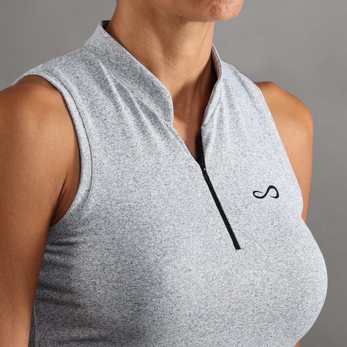 Polo de Mulher Glam Cinzento-3