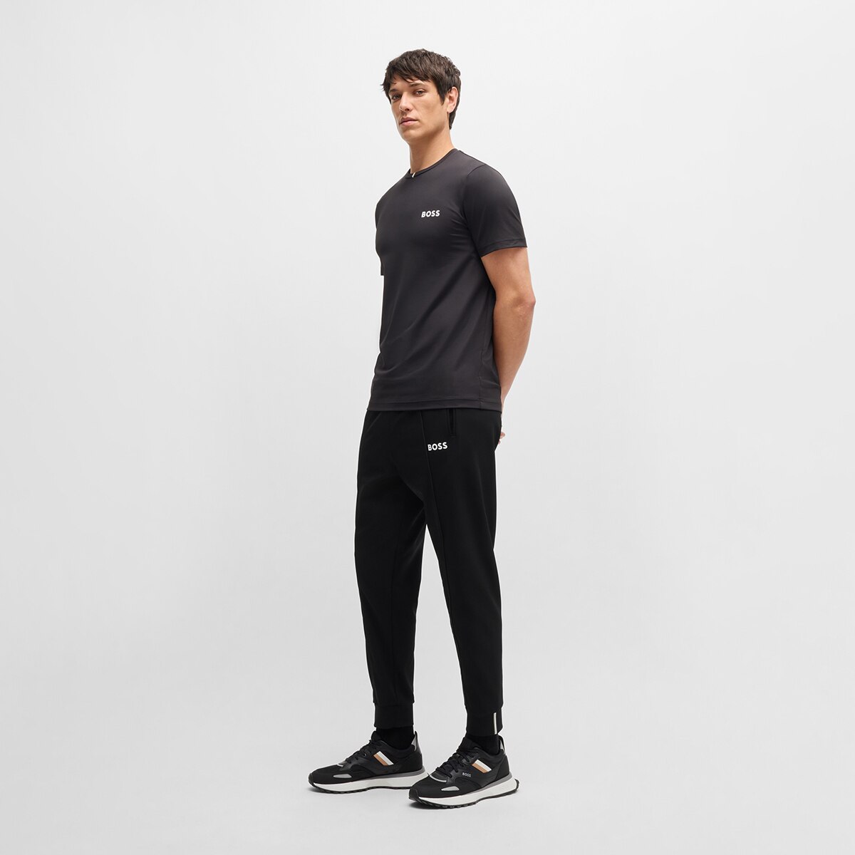 Calças de Fato de Treino de Ténis de Homem Preto-4