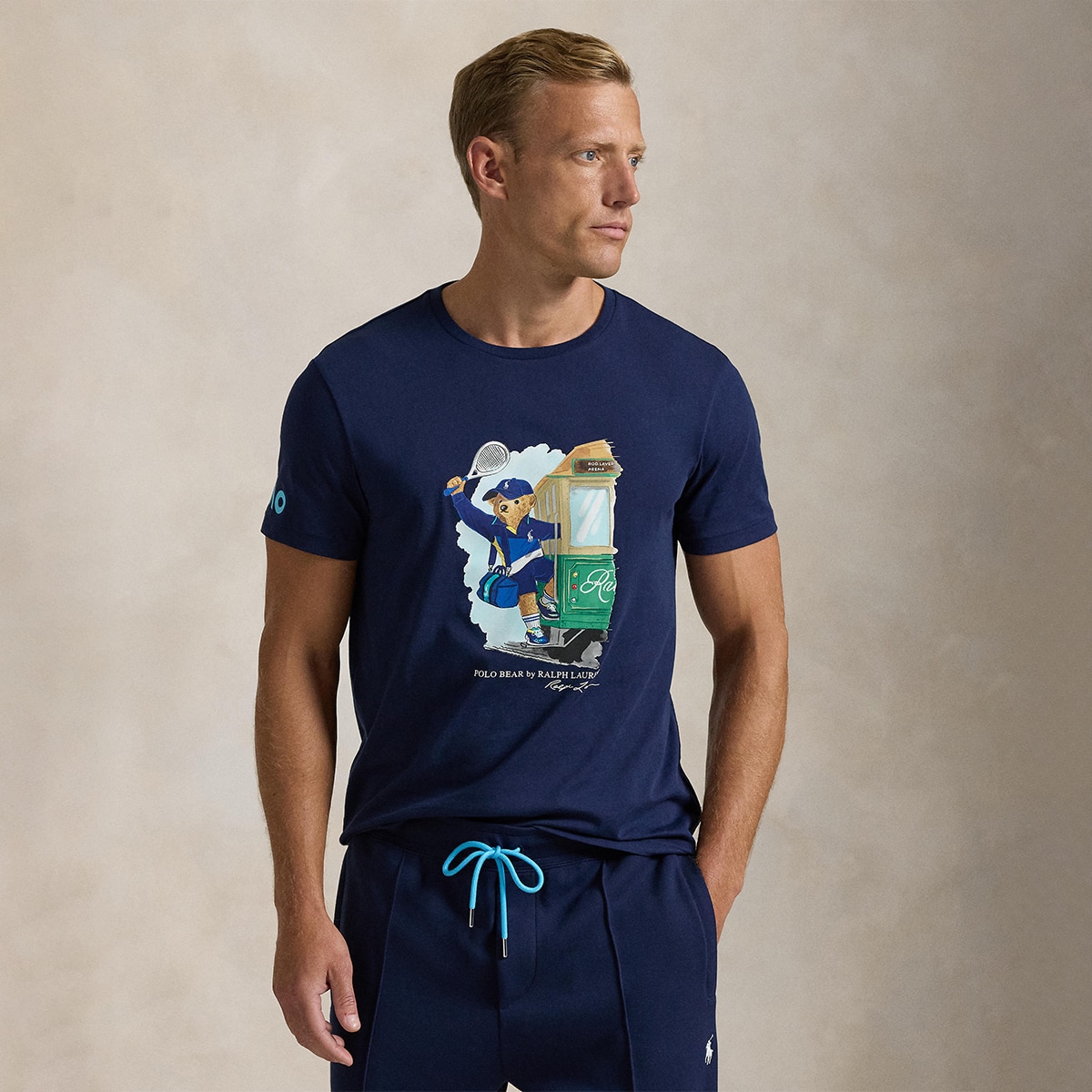 T-shirt de Ténis de Homem com Polo Bear Australian Open Azul-marinho-1