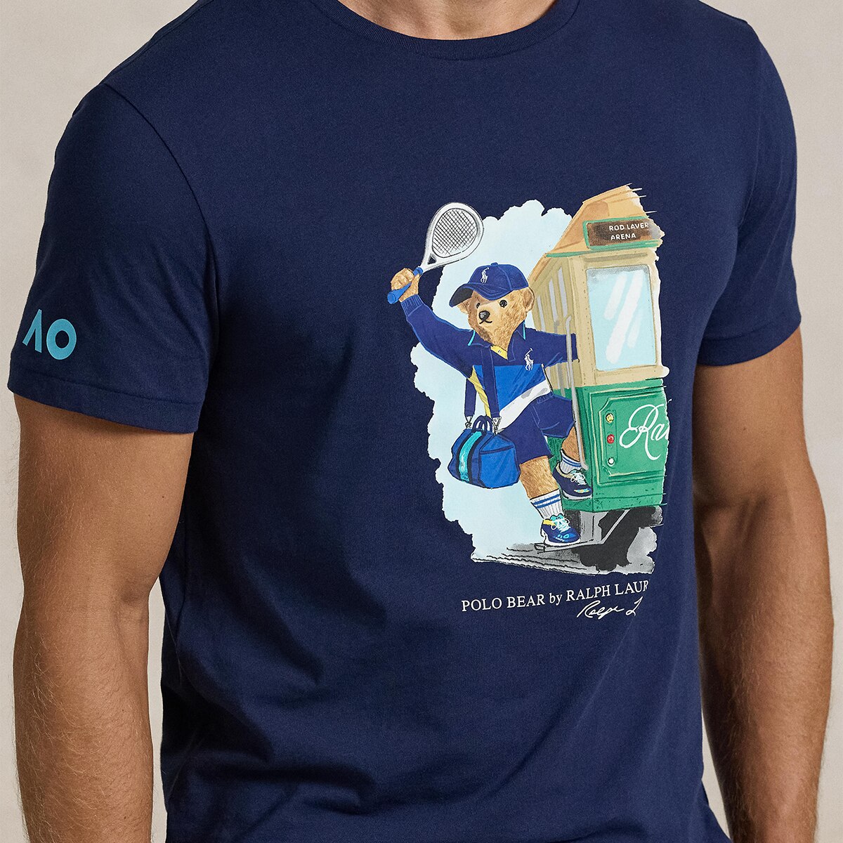 T-shirt de Ténis de Homem com Polo Bear Australian Open Azul-marinho-3