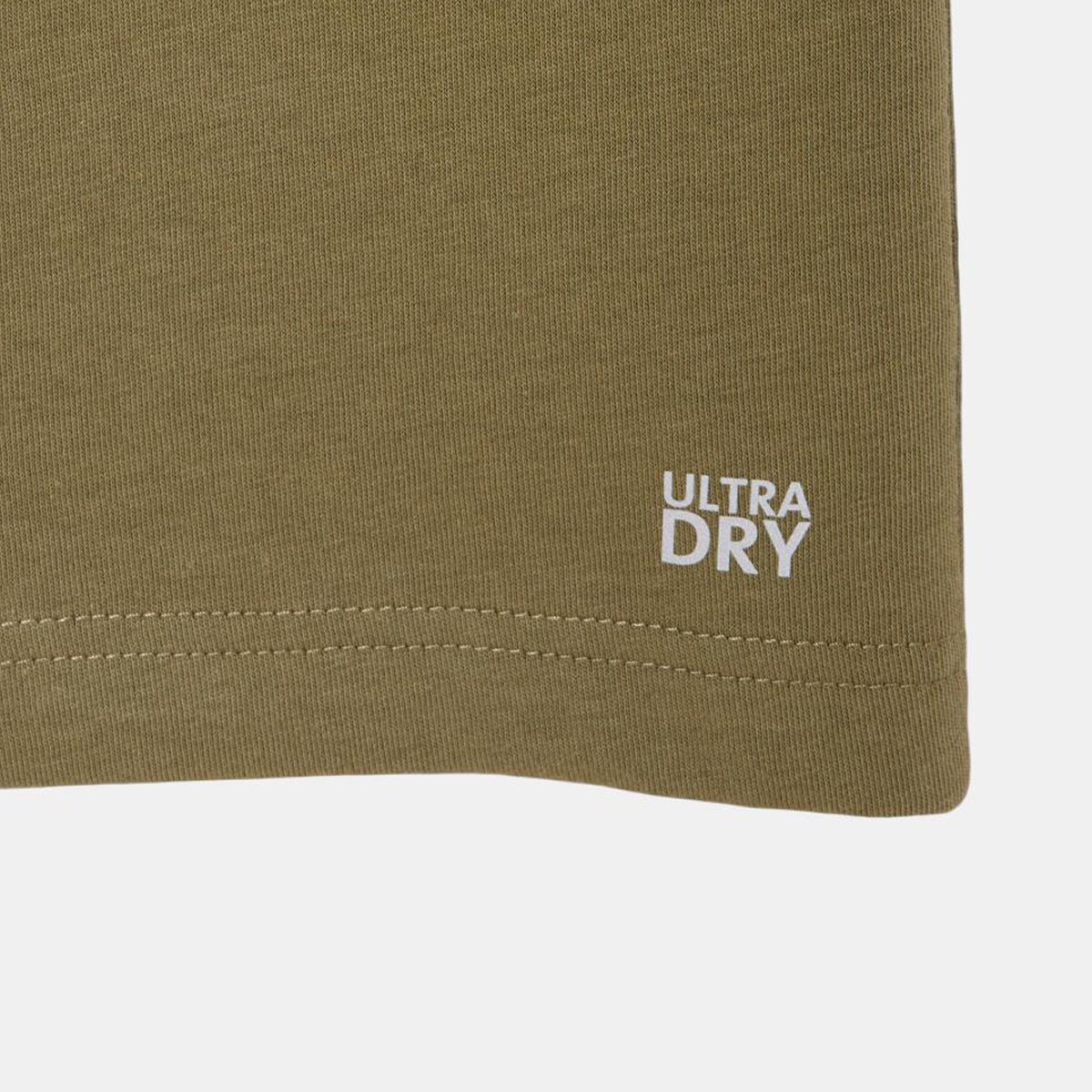 T-shirt Desportiva Transpirável e Ultra Seca com Decote Redondo Verde Azeitona-3