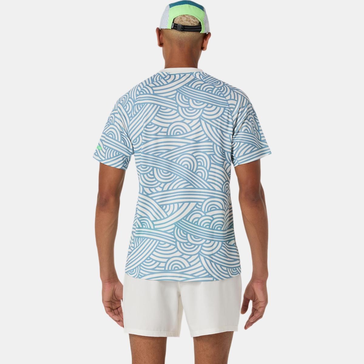 T-shirt de Padel de Homem Padel Court All Over Print SS Top Branco / Azul-2