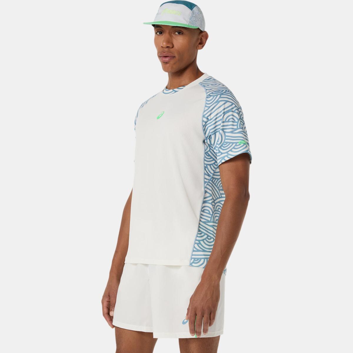 T-shirt de Padel de Homem Padel Court All Over Print SS Top Branco / Azul-3